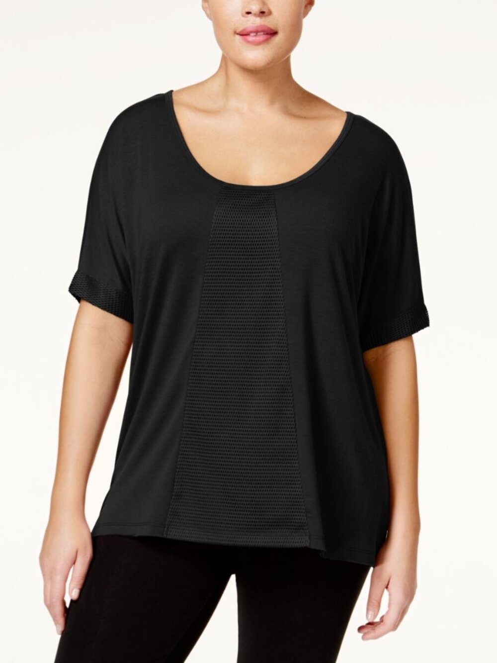 Js Collections Womens The Warm Up Plus Size Mesh T-Shirt